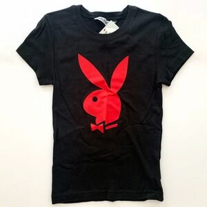 Hot Topic Licensed Playboy Black T Shirt‎ Red Bunny 100% Cotton Y2K NWT